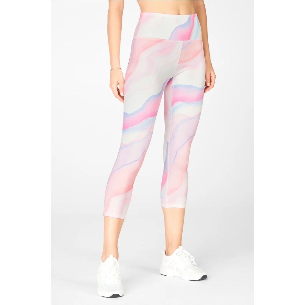 Fabletics Define Spectrum Crop Leggings Womens S High Rise Capri Gym Athleisure
